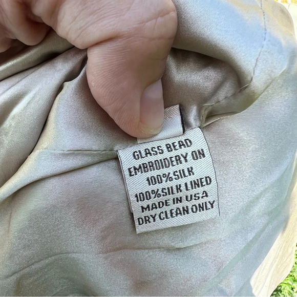 Lela Rose Silk embroidered beaded sleeveless midi dress Sz 6 - Picture 9 of 12